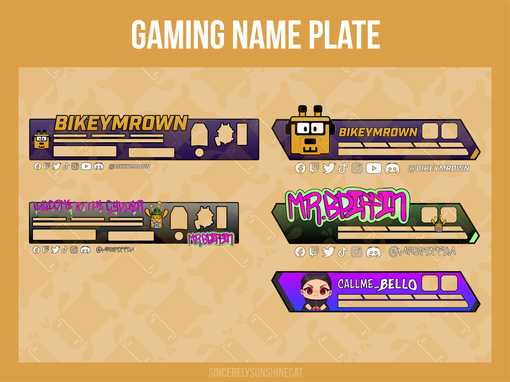 gaming name plate - static/simple animation