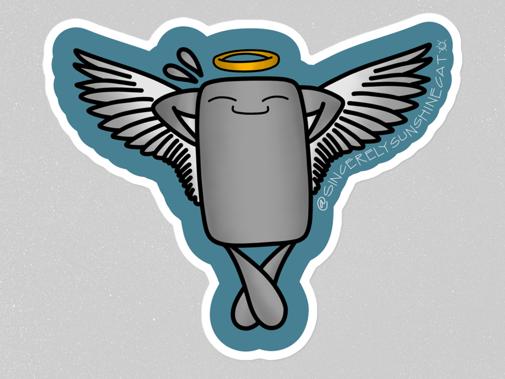 here's to the angels - sticker